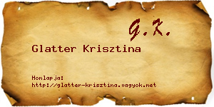Glatter Krisztina névjegykártya